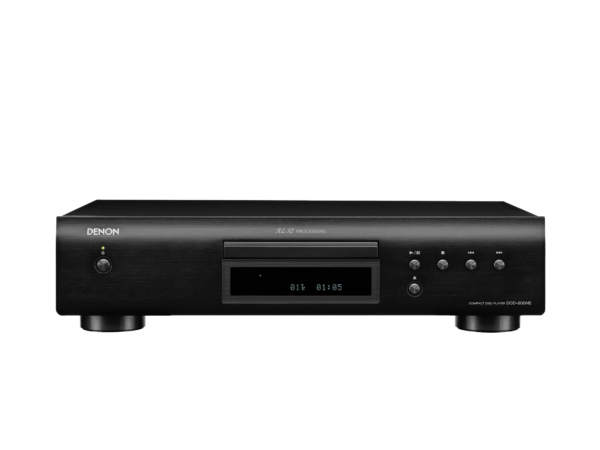Denon DCD-600NE CD Player front view with sleek design and display panel.