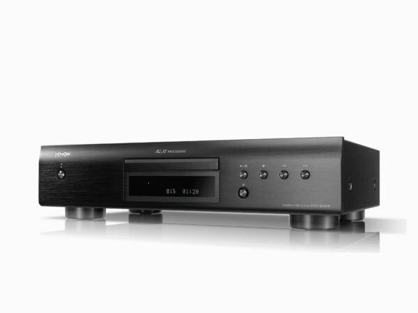 Angled view of the Denon DCD-600NE CD Player highlighting its refined design and sturdy build.