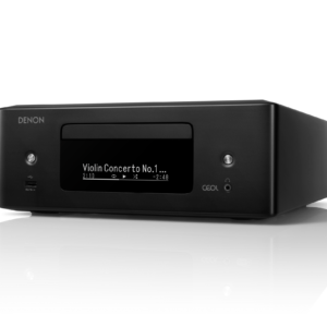 Elegant Denon CEOL RCD-N12 mini Hi-Fi system, featuring a modern design with touch-sensitive controls and premium build.