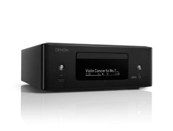Elegant Denon CEOL RCD-N12 mini Hi-Fi system, featuring a modern design with touch-sensitive controls and premium build.